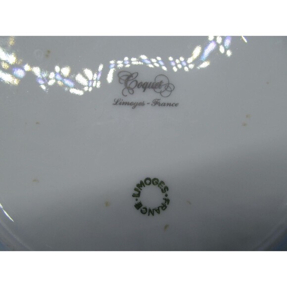 Jean Lewis Coquet Limoges France Vintage Set Of 2 White 8" Salad Plates VGC - Picture 5 of 9